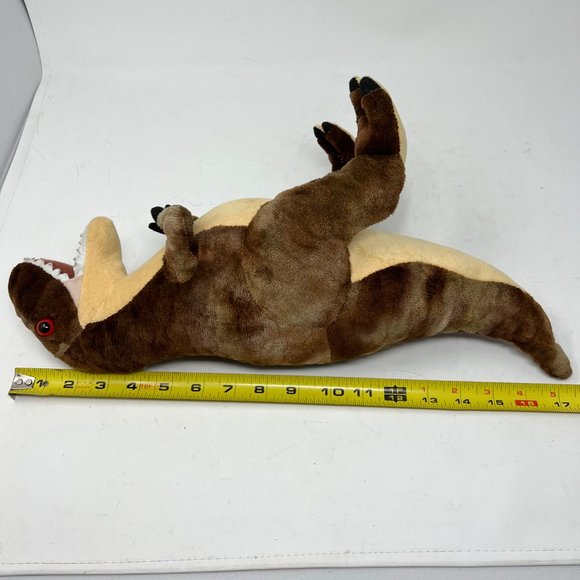Wild Republic Dinosaur T-Rex Plush 12” Brown & Beige Toy Stuffed Animal - Picture 10 of 10